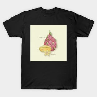 Exotic Dragon Fruit & Tropical Star Fruit Watercolor Painting T-Shirt